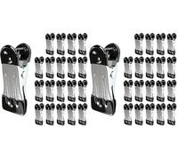 MOXYOY 20 Pcs Stainless Steel Clothes Pegs, Metal Clothe Peg Stainless Steel Peg Designed to Avoid Marks UV Resistant Metal Pegs for Clothes, Jeans, Socks, Towel, Photos (Black) (Pack of 2)