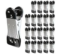 MOXYOY 20 Pcs Stainless Steel Clothes Pegs, Metal Clothe Peg Stainless Steel Peg Designed to Avoid Marks UV Resistant Metal Pegs for Clothes, Jeans, Socks, Towel, Photos (Black)