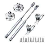 MOXYOY 2PCS Gas Strut, 100N Hydraulic Hinge Lid Support Hinge Slow Close Shock Absorber Arm for Kitchen Cabinet Door, Toy Box Lid, Silver