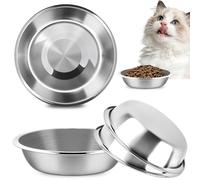 MOXYOY 3 Pcs Stainless Steel Cat Bowls, Metal Cat Bowl