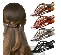 MOXYOY 4 Pcs Flat Hair Claw Clips for Women, Hair Claw Clips for Thin & Fine Hair, Duckbill Hair Clips for Women, Non Slip Strong Hold French Matte Claws Accessories