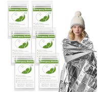 MOXYOY Emergency Blankets, Survival Foil Thermal Blanket 210×130 cm, Foil Mylar Thermal Blankets for Outdoors, Camping, Hiking (Silver Pack of 6)