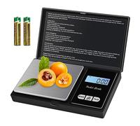 MOXYOY Mini Digital Scales 0.01g, 500g Pocket Kitchen Food Jewellery Precision Scales with Back-lit LCD Display (2 Batteries Included)
