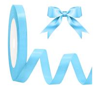 MOXYOY Pink Stain Ribbons,10mm/22.8m Ribbon for Gift Wrapping, Ribbon Decoration for Present,Car Wedding, Party Balloon,Valentine's Day,Christmas,Cake,Bouquet,Crafting (Blue)