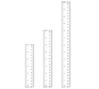 MOXYOY Plastic Ruler Set,30cm 20cm 15cm Clear Ruler Kit Transparent Straight Measuring Tool for Student Classroom School Office Home,3Pcs