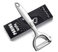 MOXYOY Professional Stainless Steel Vegetable Peeler - Non-Slip Y-Shaped Paring Knife with Hole Digger Kitchen Efficient Peeling Tool
