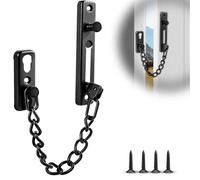 MOXYOY Security Door Chain Lock, Heavy Duty Stainless Steel Anti-Theft Latch Sliding Bolt with 4 Screws for Home, Hotel & Apartment (Black)