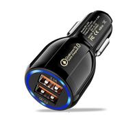 MOXYOY USB Car Adaptor Cigarette Lighter Phone Charger, Dual USB Car Charger Fast Charging 12V Socket Compatible with iPhone Samsung iPad Google Pixel