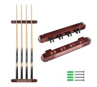 MoyanSuper Billiard/Pool Cue Wall Rack - 4 Cue Stick Holder, Wall Mounted Rack (Burgundy)