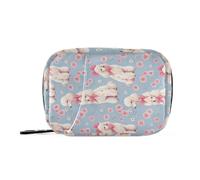 MOYAO Beautiful Poodles with Bows Weekly Pill Organiser 7 Day Pill Box with Bag, Multiple Pockets Travel Pill Boxes Tablet Box Portable Daily Medication Organizer Dosette Box for Vitamin Supplement