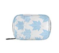 MOYAO Blue Maple Leaf Weekly Pill Organiser 7 Day Pill Box with Bag, Multiple Pockets Travel Pill Boxes Tablet Box Portable Daily Medication Organizer Dosette Box for Vitamin Supplement