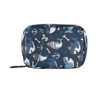 MOYAO Cartoon Pirate Sharks Weekly Pill Organiser 7 Day Pill Box with Bag, Multiple Pockets Travel Pill Boxes Tablet Box Portable Daily Medication Organizer Dosette Box for Vitamin Supplement