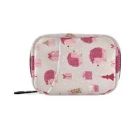 MOYAO Christmas Pink Hedgehogs Weekly Pill Organiser 7 Day Pill Box with Bag, Multiple Pockets Travel Pill Boxes Tablet Box Portable Daily Medication Organizer Dosette Box for Vitamin Supplement