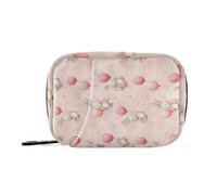 MOYAO Cute Rabbit Holding Balloon Weekly Pill Organiser 7 Day Pill Box with Bag, Multiple Pockets Travel Pill Boxes Tablet Box Portable Daily Medication Organizer Dosette Box for Vitamin Supplement