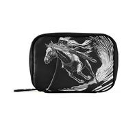 MOYAO Horse with A Flowing Mane Weekly Pill Organiser 7 Day Pill Box with Bag, Multiple Pockets Travel Pill Boxes Tablet Box Portable Daily Medication Organizer Dosette Box for Vitamin Supplement