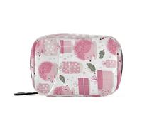 MOYAO Pink Hedgehogs Christmas Presents Weekly Pill Organiser 7 Day Pill Box with Bag, Multiple Pockets Travel Pill Boxes Tablet Box Portable Daily Medication Organizer Dosette Box for Vitamin Supplem