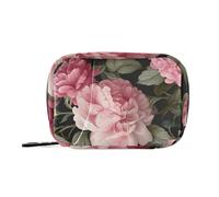 MOYAO Pink Roses Peonies Weekly Pill Organiser 7 Day Pill Box with Bag Multiple Pockets Travel Pill Boxes Tablet Box Portable Daily Medication Organizer Dosette Box for Vitamin Supplement