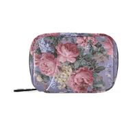 MOYAO Roses Peonies Flowers Weekly Pill Organiser 7 Day Pill Box with Bag, Multiple Pockets Travel Pill Boxes Tablet Box Portable Daily Medication Organizer Dosette Box for Vitamin Supplement