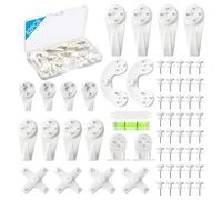 MOYASIBB Picture Hanging Kit, 62PCS Hardwall Hangers for Cinder Block, Drywall, Concrete, Brick, Wood, Stucco, Plaster, Plastic Wall Hooks, White, No Trace, No Damage, Easy Install, 22lb Capacity