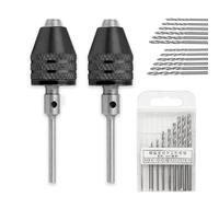 Moyata 2 pieces 0.3-3.4 mm drill adapter, keyless mini drill chuck adapter, quick release drill chuck, 3 jaw keyless drill chuck with micro drill set for electric grinder, engraving machine, 2.35 mm