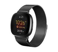 Moydolo Compatible with Fitbit Versa 3/4 Bands Women Men, Stainless Steel Metal Replacement Mesh Straps for Fitbit Sense 2/1 Bands, Adjustable Magnetic Lock Loop for Fitbit Versa 4 3 Sense 2 1 Straps