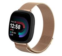Moydolo Compatible with Fitbit Versa 3 Versa 4 Bands Women Men, Stainless Steel Metal Adjustable Magnetic Lock Loop Replacement Mesh Straps for Fitbit Sense/Sense 2/Versa 3/Versa 4