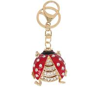 Moydolo Crystal Rhinestone Ladybug Keychain Bag Charms Sparkling Ladybird Key Chain Ring for Women Girls Handbag Purse, Red