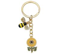 Moydolo Sunflower Keychain Pendant Animal Flower Bee Key Chains Charms Keyrings Gift for Men Women Boys Girls
