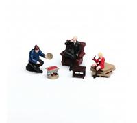 Moyeetings Miniature Action Figure Group With Barbecue Grill Figurines Square Table Armchair Resin Model Suitable for Street Scenes Courtyard Display Collectors
