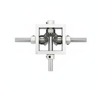 Moyeetings Right Angle Gearbox Double Output Bevel Gearbox Power Transmission Unit Aluminum Alloy Steel Housing Suitable for Small, 1 1 Reversible Bevel Gear Reducer, One Input Two Output, 8mm Shaft