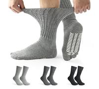 Moyel 3 Pairs Unisex Diabetic Socks for Men 6-9 Non Slip Seamless Diabetic Socks for Women Non Elastic Socks for Swollen Feet and Ankles Loose Top Grip Socks Gifts for Diabetics
