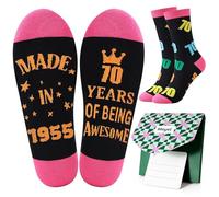 Moyel 70th Birthday Gifts for Women 1955 Funny Socks Women 6-9 Female 70th Birthday Presents for Her Unusual Gifts for 70 Year Old Woman Auntie Sister Grandma Mum Friends Born in 1955