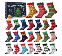 Moyel Advent Calendar 2025 Men Socks 9-11 Funny 24 Days of Adult Advent Calendar 2025 Cute Christmas Gifts for Men Unique Christmas Countdown Gifts for Him Dad Boyfriend Husband Brother