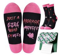 Moyel Horror Movie Gifts for Women Horror Socks Womens 6-9 Cute Halloween Gifts for Women Halloween Socks Boo Basket for Her Present for Daughter Granddaughter Niece Christmas