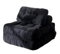 MOYIDUE Foldable Sofa Bed 2-in-1 Futon Couch - with Pilow Soft Corduroy Convertible Sofa, Portable Fold Out Chair Bed Comfy Floor Sofa Lounge for Living Room Bedroom, Double(Black)