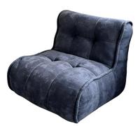 MOYIDUE Lazy Floor Lounger High-Density Memory Foam, Comfy Reading Chair, Armless Padded Sleeper Seat for Living Room Bedroom Balcony, Vacuum Packed Single Couch for Reading Gaming, 4 Colors(Blue)