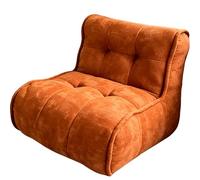 MOYIDUE Lazy Floor Lounger High-Density Memory Foam, Comfy Reading Chair, Armless Padded Sleeper Seat for Living Room Bedroom Balcony, Vacuum Packed Single Couch for Reading Gaming, 4 Colors(Orange)