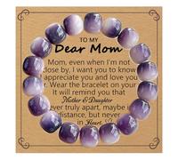 MOYINPUL Birthday Gift for Mom，Mom Bracelet Birthday Christma Valentines Easter Mothers Day Gifts for Mom from Daughter Son, One Size, no gemstone