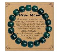 MOYINPUL Birthday Gift for Mom，Mom Bracelet Birthday Christma Valentines Easter Mothers Day Gifts for Mom from Daughter Son, One Size, Stone, no gemstone
