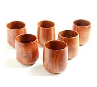 Moyishi Top-Grade Natural Solid Wood Wooden Tea Cup Wine Mug 250ml,Set of 4 by Moyishi