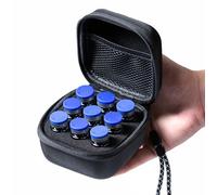 Moyite 9 Vials Holder, Insulin Peptide Vial Case for Fridge, with Hand Strap, Fits 5ml 10ml Vial for Peptide, GLP-1 Storage, Not Fit Tall 10ml Vial, Black