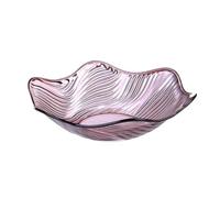 moyiw Fruit Salad Decorative Plates, Crystal Serving Bowl Platter, Snack Dessert Plate, Dessert Serving Bowl, Wave Edge Candy Holder Salad Bowl, Flower Shape Wave Edged Plate, for Home Party(Purple)