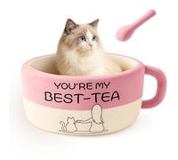MOYMO Cute Cat Beds Kitten Beds, Soft Small Dog Beds, Washable Pet Beds for Puppy and Kitty, Funny Coffee Cup Shape, 20 Inch