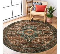 Moynesa Round Rug Ultra Thin Washable 5 Feet Round Rug Entryway Rug Kitchen Rug Non Slip Non Shedding Stain Resistant Bedroom Rug Indoor Living Room Dining Coffee Table Nursery
