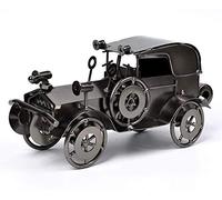 MOYODOR Metal Antique Vintage Car Model QBOSO Handcrafted Collections Collectible Vehicle Toys for Bar or Home Decor Decoration Great Birthday Gift (Black-Silver, Large