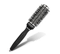 MOYOKO Silver Arch Round Brush for Blow Out (35mm) Professional Metal Round Hair Brush for Blow Drying Hair with Sectioning Pin, Salon Quality Honeycomb Design with Anti-Static Ionic Technology