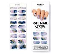 MOYOU LONDON Semi Cured Gel Nail Strips - 20 Pcs. Nail Wraps for Salon-Quality Manicure - Works with Any UV Lamp - Easy to Apply, Trim, & Remove Gel Stickers