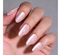 MOYOU LONDON Gel Press On Nails - Elegant Short Almond Shape, Long-lasting & Comfortable Soft Fake Nails with Glue, Reusable Natural Stick On Nails for Women, 32 Pcs in 16 Sizes