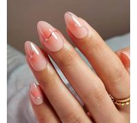 MOYOU LONDON Gel Press On Nails - Elegant Short Almond Shape, Long-lasting & Comfortable Soft Fake Nails with Glue, Reusable Semi-Transparent Stick On Nails for Women, 32 Pcs in 16 Sizes