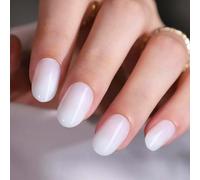 MOYOU LONDON Gel Press On Nails - Elegant Short Almond Shape, Long-lasting & Comfortable Soft Fake Nails with Glue, Reusable Natural Stick On Nails for Women, 32 Pcs in 16 Sizes